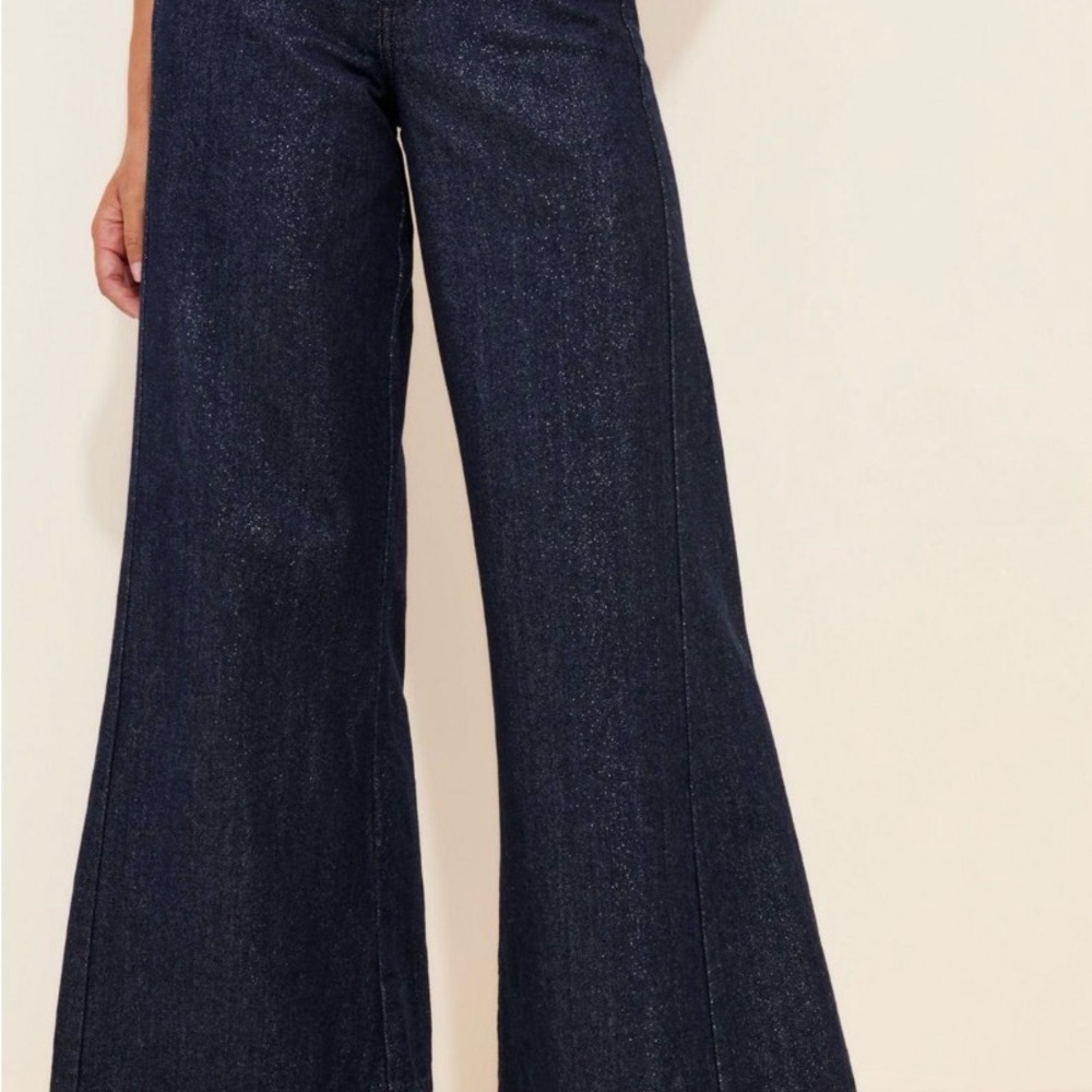 Wide Leg Dark Blue Women's Jeans